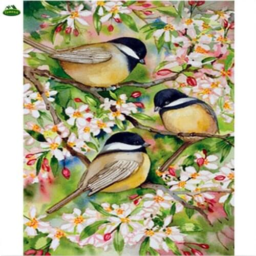 YUMEART 3D Diamond Embroidery Scenery Full Resin Diamond with Picture Home Decor Mosaic Diy Diamond Painting Flowers Birds