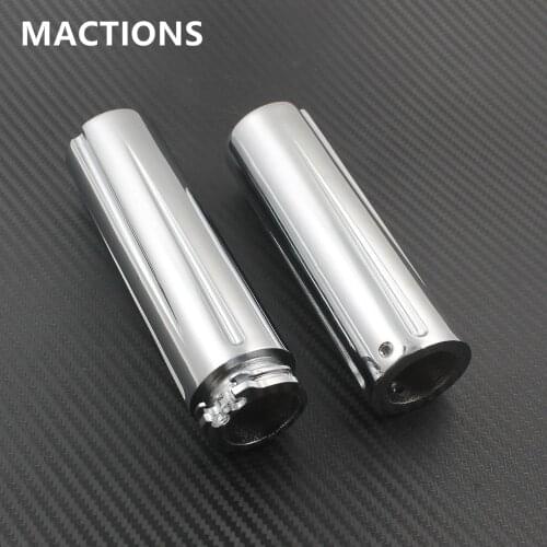 1 Pair Universal Chrome 1" Motorcycle Hand Grips Aluminum Handlebar For Harley For Yamaha For Honda For Suzuki For Kawasaki