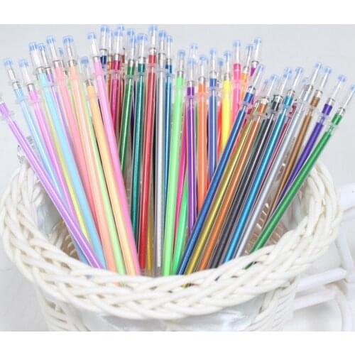 12/24/36/48 Gel Pen Refill Office Color Gel Refill Glitter Rods Ink Office School Stationery Writing Supplies Handles