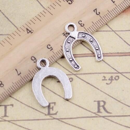 20pcs Charms Lucky Horseshoe Good Luck Talisman 24x18mm Tibetan Bronze Silver Color Antique Jewelry Making DIY Handmade Crafts