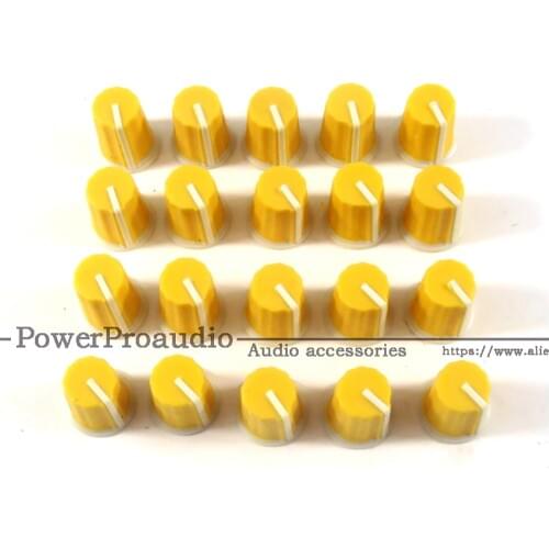 20pcs for Pioneer DJ MIXER DJM Mixer Mixing station knob cap / DIY color rubber potentiometer knob Audio volume yellow color