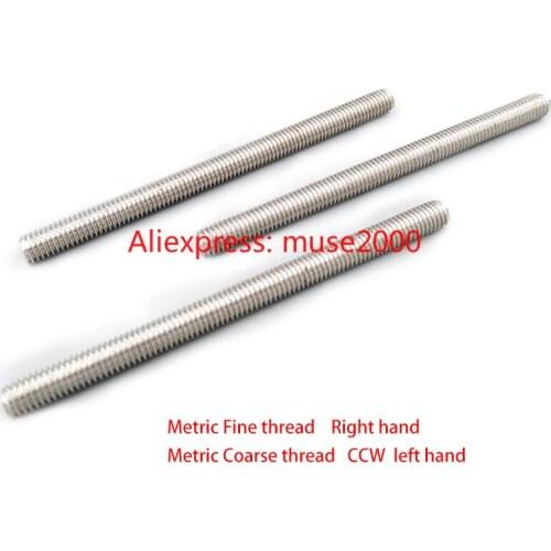 250mm Left hand CCW coarse pitch M4 M5 M6 M8 M10 M12 M14 M16 M18 M20 M22 M24 Stainless steel hex counter clockwise IN934