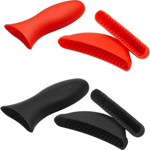 3Pcs Silicone Hot Handle Cover Holder Heat Protecting Assist Handle Set Non-Slip Heat Resistant