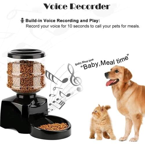 5.5L Automatic Pet Feeder Smart Pet Feeder Timer Programmable 1-3 Meals 12 Portions Control Voice Recorder for Dog Cat Pets