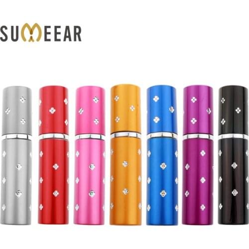 50pcs/Lot 5ml mini spray scent-bottle Empty perfume bottle Aluminum glass Anodized Compact parfum atomiser fragrance