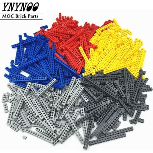 500Grams 10 Sizes 5Colors Technical Brick 1x1 1x2 1x4 1x6 1x8 1x10 1x12 1x14 1x16 with Hole MOC Building Blocks DIY Parts Toys