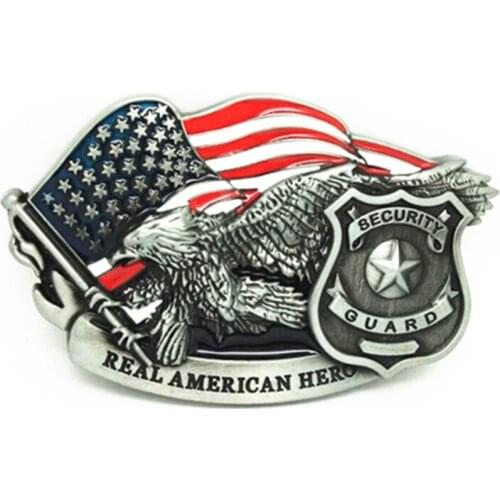 Belt Accessories Security guard real American hero American Flag Eagle metal belt buckle
