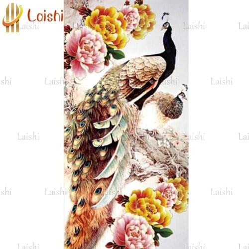 5D DIY full square Round Drill Diamond Painting Peacock animal Cross Stitch mosaic diamond Embroidery Mosaic home decoration