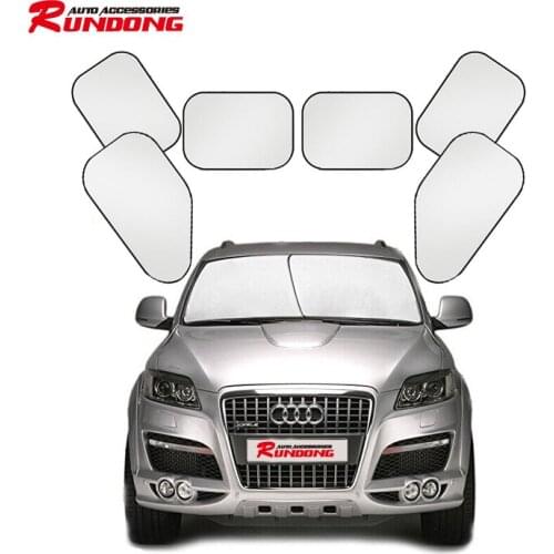 The car sunshade is coated with silver cloth car sleeved with front sunshade a side and rear in summer