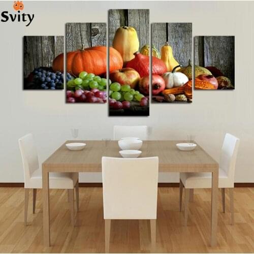 Free shipping Canvas Painting Print Fruits and vegetables Picture Wall Art Poster for Living Room Home Decoration 5pcs A7