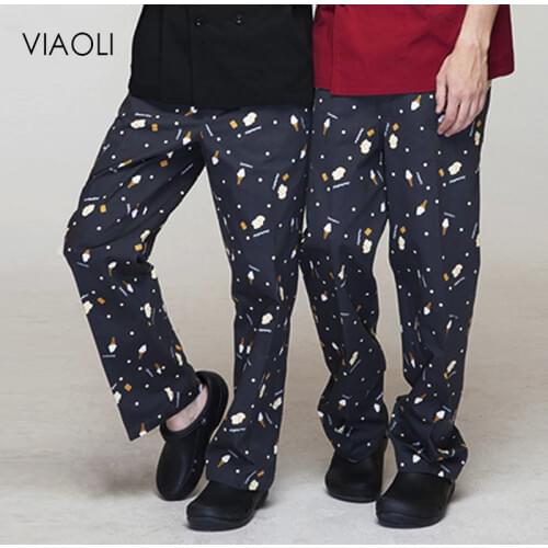 VIAOLI New High Quality hotel uniform pant chef work clothes restaurant trousers chef uniform chinese clothes for men chef pants