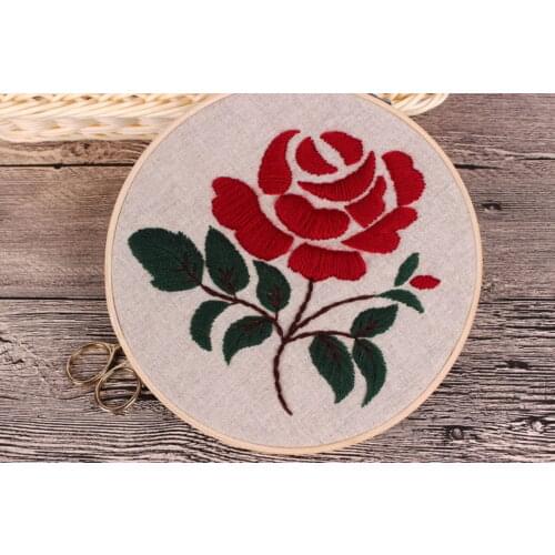 DIY Chinese Embroidery Rose European style flower needle and thread material package. Present embroidered bandages