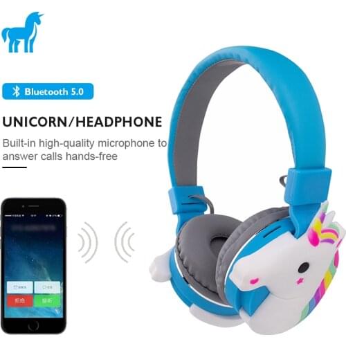 Unicorn Wireless Bluetooth Headphone With bracelet Cute Girl Kid Earphone Music Helmet Phone Children Headset Christmas Gifts