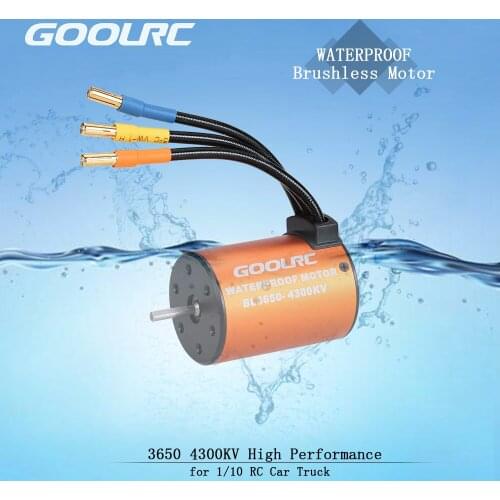 GoolRC 3650 4300KV Waterproof Brushless Motor for 1/10 RC Car HSP 94123 HuanQi 727 FS Racing 53625/53632