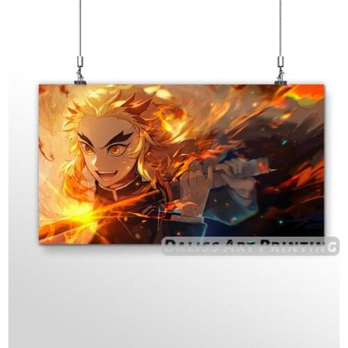 Canvas Anime Kyoujurou Demon Slayer Pictures Home Decoration Paintings Poster HD Prints Wall Art Modular Living Room Framed