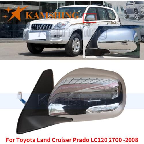 Kamshing For Toyota Land Cruiser Prado LC120 2700 2003-2008 Auto Outside Chrome Rearview Mirror Side Rear View Mirror Assembly