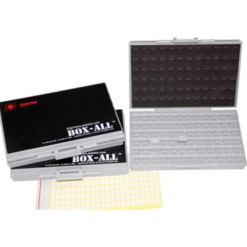 AideTek smd storage SMT Resistor Storage Box Organizer Enclosure 1206 0805 72 Compartments 198 Labels plastic toolbox 3BOXALL72