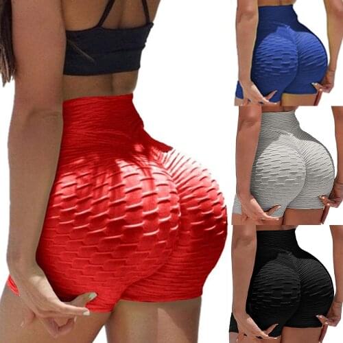 KIWI RATA Womens High Waisted Workout Gym Butt Lifting Booty Yoga Shorts Ruched Running Tummy Control Leggings Textured Pants