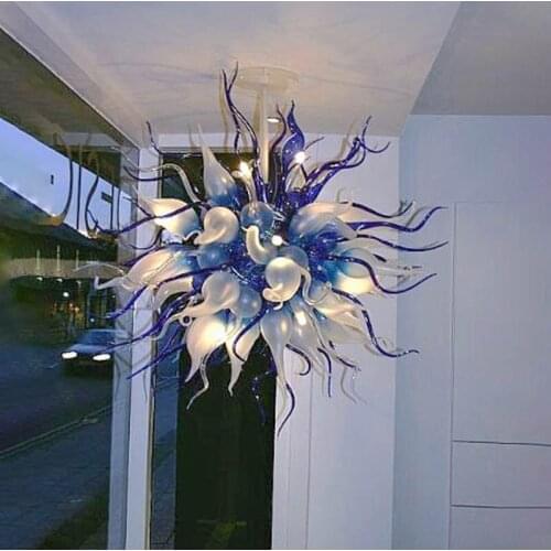 Contemporary Ball Chandelier 36inch Hand Blown Glass Light Modern LED Crystal Chandelier for Bedroom Living Dining Room Lustres