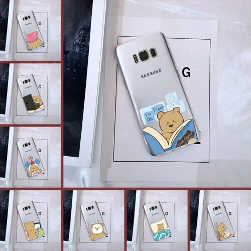 Cute Bear Kawaii Phone Case For Samsung Galaxy S5 S6 S7 Edge S8 S9 Plus Silicone Soft Back Cover For Samsung Note 9 8 5 4 Case
