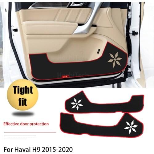 Door Inside Guard Decal Side Edge Cover Protection Carpet Car Door Anti Kick Pad Sticker for Haval H9 2015-2020