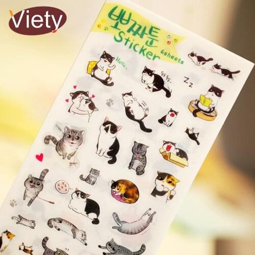 6 pcs/lot Cartoon Cat Girl Cute Paper Sticker Decorative Journal Scrapbook Planner Stickers Kawaii Stationery School Supplies
