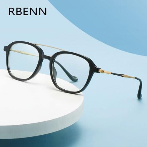 RBENN DESIGN Double Bridge Reading Glasses Men Women Square Anti Blue Light Computer Reader with CR-39 Lens +1.75 2.50 2.75 5.0