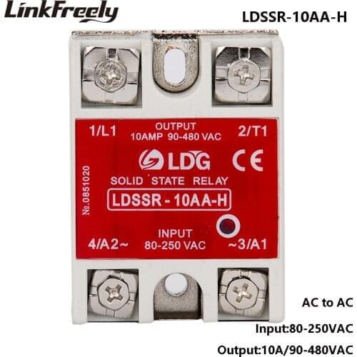 SSR-10AA-H/25AA-H/40AA-H Single Phase Solid State Relay SSR AC AC Input80-250VAC Output90-480VAC Module Relay Switch10A 25A 40A