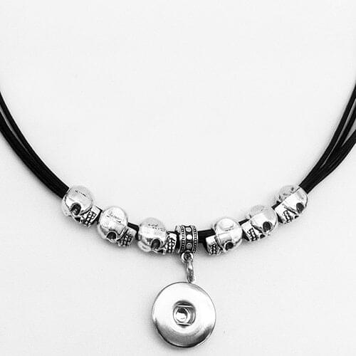 Punk skull snap button jewelr pendant Necklace OEM, ODM NX777 (fit 18mm 20mm snaps)