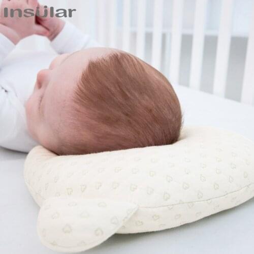 Insular Baby Pillow Shaping Pillow Newborn Anti Deviation Head Latex Pillow For Babies 0-1 Years Old All Year Round