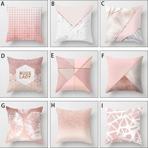 Pink Series Simple Cloth Pillow Case Car Sofa Without Core Peach Skin Living Room Sofa Bedroom Bedside Background Cushion Pillow
