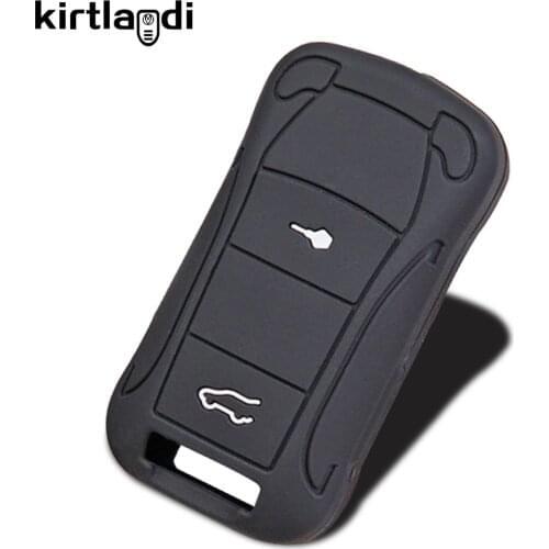 Kirtlandi Silicone Car Key Cover Case for Porsche Cayenne GTS 2004 2005 2006 2007 2008 2009 2010 2011 Key Holder Keychain Shell
