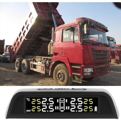 6 TPMS Sensors Car Tire Pressure Monitoring System Tyre Diagnostic Kit Tool USB Solar Charge For Truck Trailers RVs Campers Auto