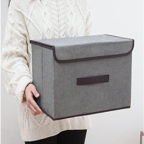Folding Clothes Storage Box Case Non-woven Underwear Socks Toy Snacks Sundries Organizer Cosmetics Storage Basket Bags