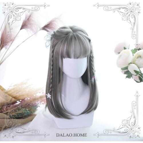 Special Offer High Quality Multi-Colored Harajuku Soft Girl Lolita Middle Long Straight Wig Costume Party