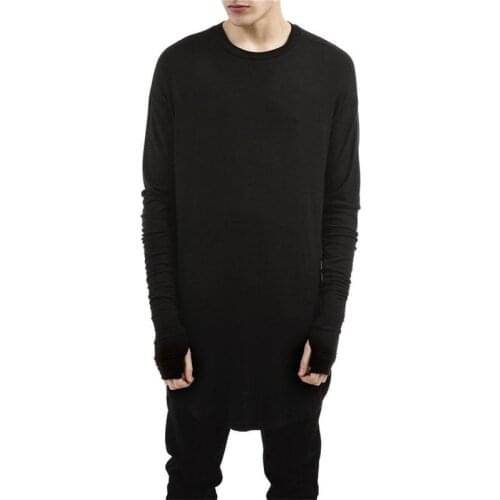 VERSMA Japanese Streetwear Extra Long Sleeve T Shirt Men Hip Hop Plain Gothic Oversize Rapper Rock Punk Men T-shirt Dropshipping