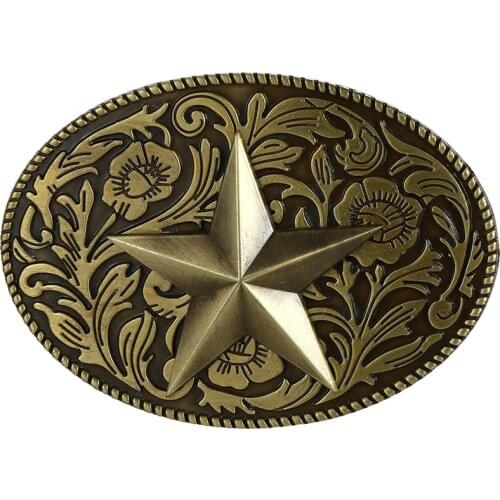 Western cowboy two-tone rope and barbed wire classic impression Lone Star Attitude Buckle