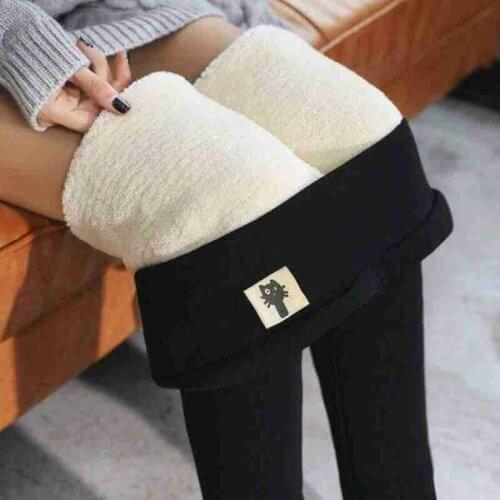 Fashion Fleece Leggings Elastic Thermo Leggings Woman Cold-resistant High Waist Skinny Trousers Winter Keep Warm Fleece Leggings