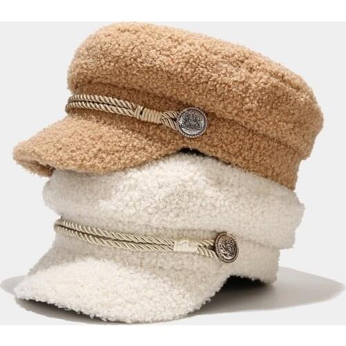 Winter Women Fashion Berets Hat for Girls street style Beret Cap Women Flat hats Newspaper cap