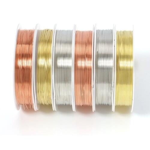 1.5-15meters/Roll Beading Wire Sturdy Gold Color Copper Beading Cord for DIY Making Wire String Handmade Accessories Wholesale