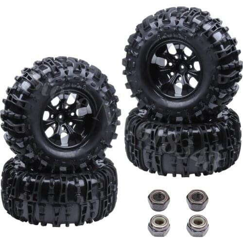 4Pcs 160mm RC Tires Wheel Rims Foam Inserts For 1/10 Monster Truck Tyres HSP HPI Traxxas Himoto Redcat Kyosho Tamiya Racing Losi