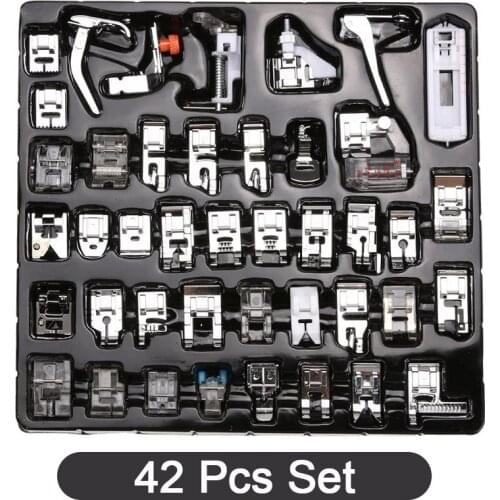 42Pcs Set Sewing Machines Accessories Presser Foot Kit Contain Stitch Guide Foot, Universal Presser Foot, Open Toe Foot