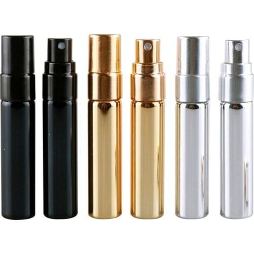 5PCS 14 Tubes UV Glass Half Cover Aluminum Spray Bottle 5ml Portable Cosmetic Sub-bottling Spray Bottle Empty Bottle