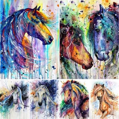 5D DIY Diamond Painting Horse Cross Stitch Kit Full Drill Square Embroidery Animal Mosaic Art Picture Of Rhinestones Gift Decor