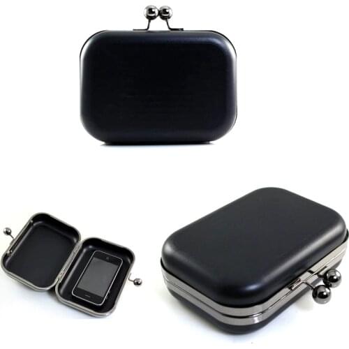 6.5 x 4 inches - Double Balls Clasp - GunMetal Purse Frame with Covers