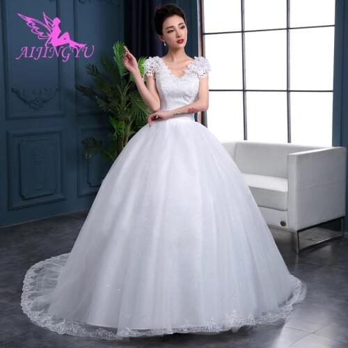AIJINGYU 2021 custom made Customized new hot selling cheap ball gown lace up back formal bride dresses wedding dress WK801