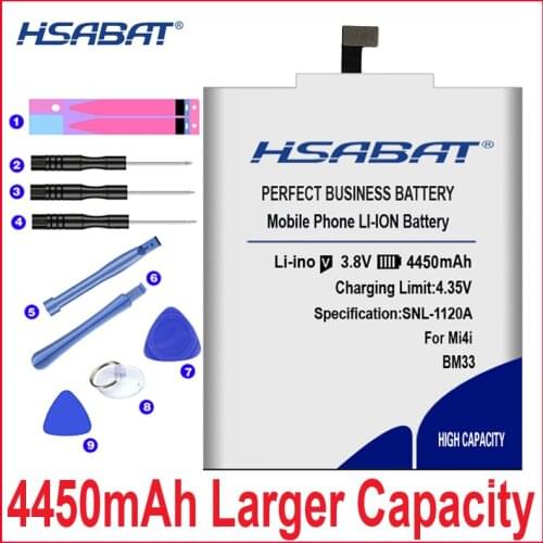 HSABAT 4450mAh BM33 Battery for Xiaomi Mi4i Battery Mi 4i M4i High Capacity Battery+free tools