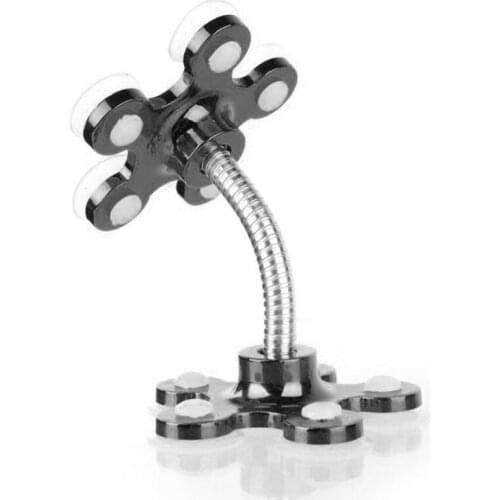 Car Double Suction Cup Mobile Phone Holder Petal Shaped Sucker Universal Vehicle Bracket Automobile Cellphone Stand