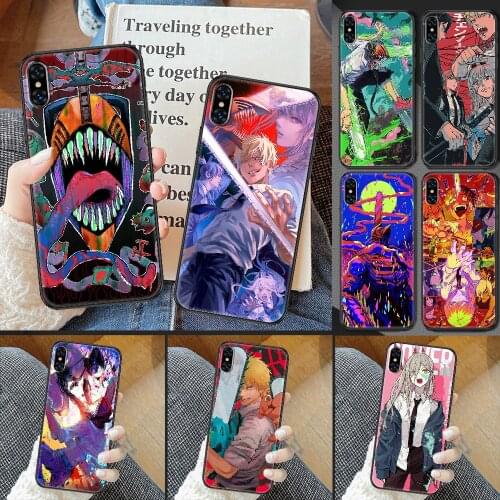 Anime Chainsaw Man Phone Case Cover Hull For iphone 5 5s se 2 6 6s 7 8 12 mini plus X XS XR 11 PRO MAX black luxury prime