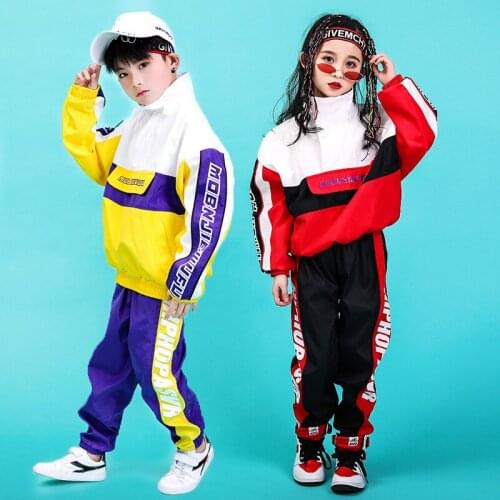 Kid Hip Hop Clothing Running Jacket Coat Tops Casual Pants for Girls Boys Jazz Dance Clothes Costume Ballroom Dancing Streetwear